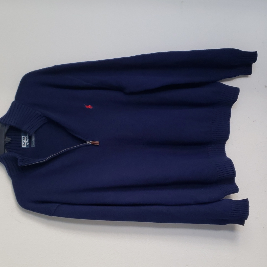Polo By Ralph Lauren, Pullover Zipper Sweater, Blue